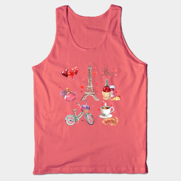 Watercolor Paris set Tank Top by CockyArt